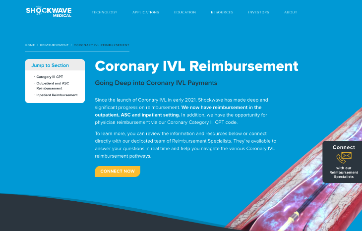 coronary ivl reimbursement page