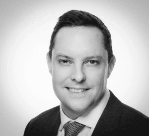 Black and white headshot image of Kieran Murphy
