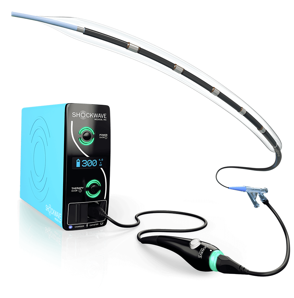 Image of the Shockwave IVL Generator and Shockwave M5+ catheter